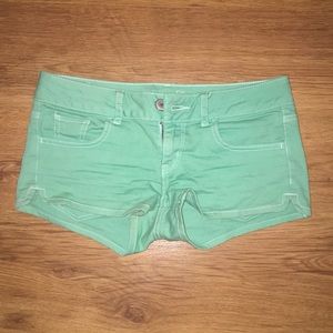Sea Green Jean Shorts